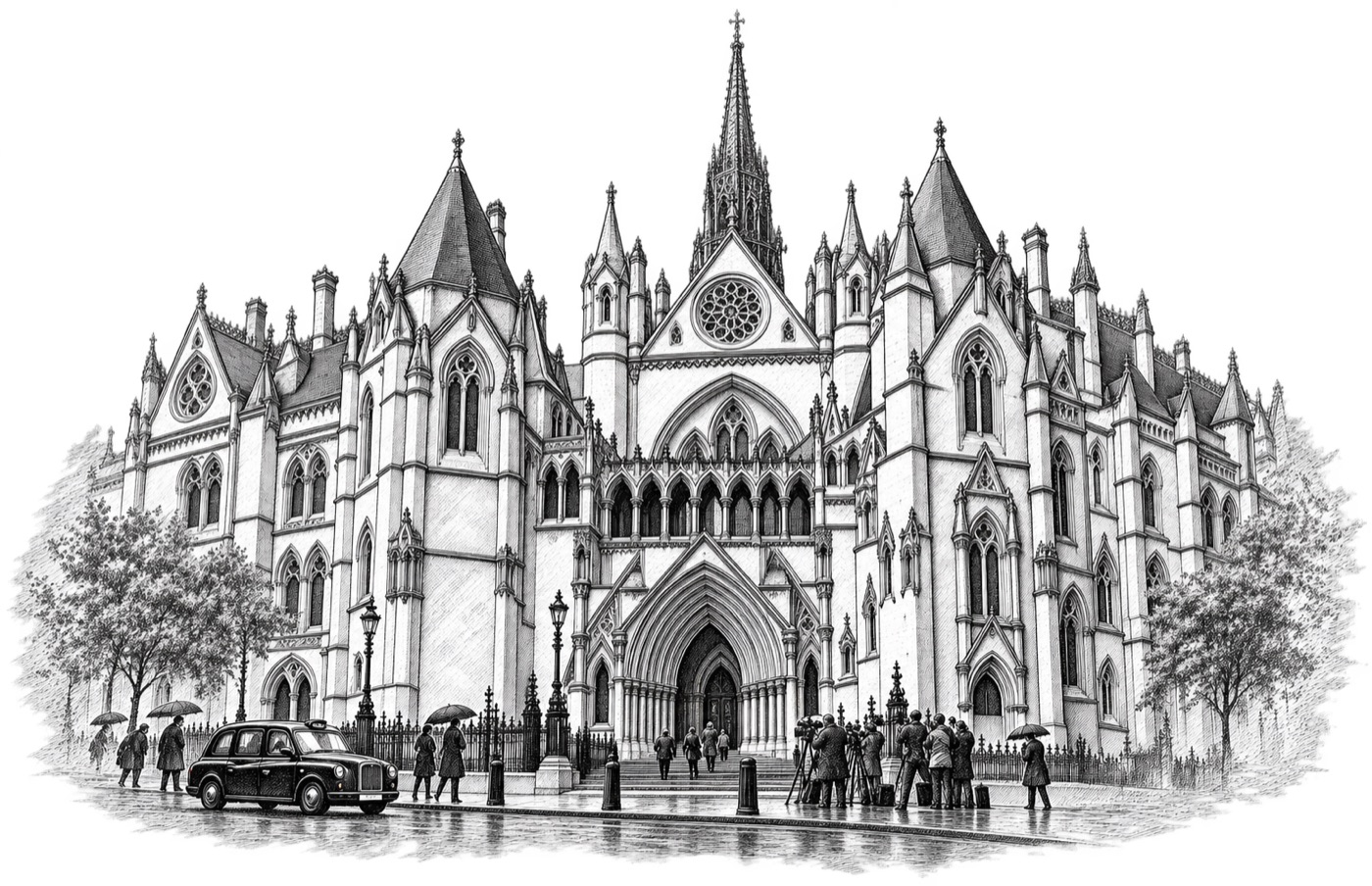Engraved plate: the Royal Courts of Justice